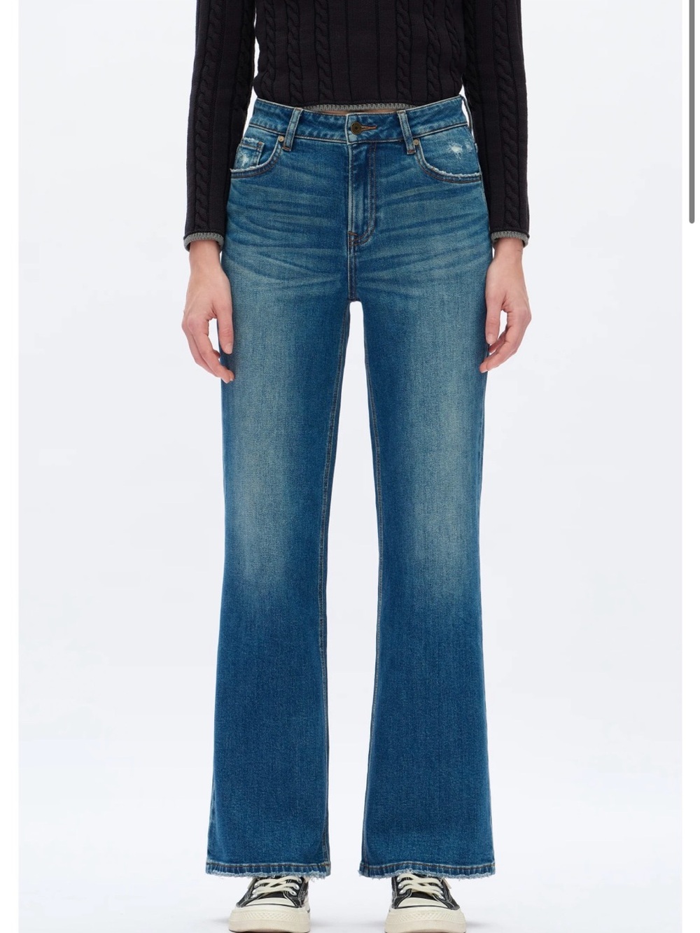 BAYEAS High Rise Distressed Wide Leg Jeans | 27